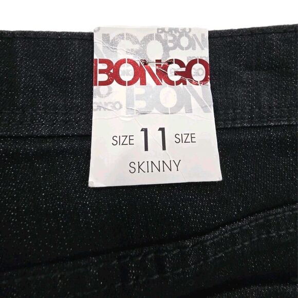 Bongo Y2K Skinny Jeans Mid Rise Black Wash HT01 Sears Juniors Size 11 NWT - Picture 10 of 16